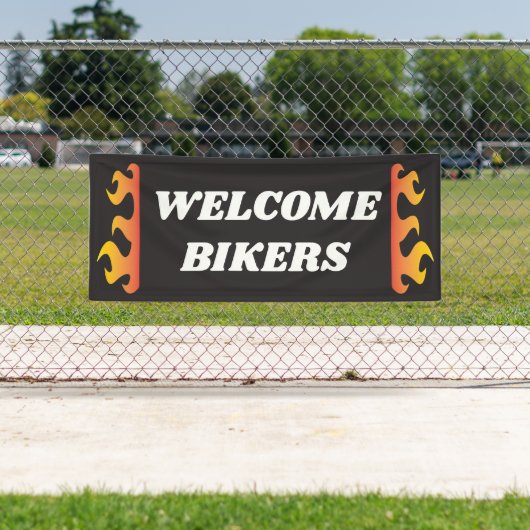 Banderoles Bienvenue Bikers Motorcycle (En situation)