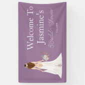 Banderoles Bienvenue Boho Brunette Mariée Cheveux  (Vertical)