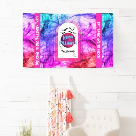 Banderoles Bienvenue Chauve-chauve-Pleine lune violet chauve- (En situation)