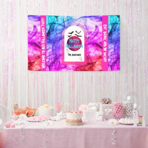 Banderoles Bienvenue Chauve-chauve-Pleine lune violet chauve-