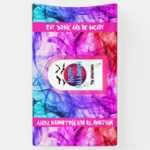 Banderoles Bienvenue Chauve-chauve-Pleine lune violet chauve- (Vertical)