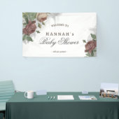 Banderoles Bienvenue dans l'aquarelle de rose de Bourgogne Fl (Salon professionnel)