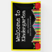 Banderoles Bienvenue Dans Les Crayons Couleur Pomme Du Jardin (Vertical)