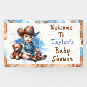 Banderoles Bienvenue dans notre Baby shower   Western Cowboy