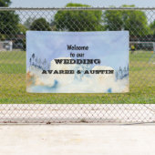 Banderoles Bienvenue dans notre forêt Mariage (En situation)