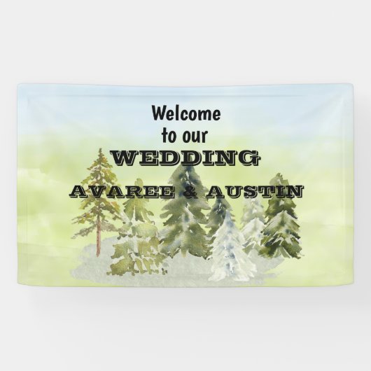 Banderoles Bienvenue dans notre forêt Mariage (Horizontal)