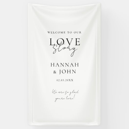 Banderoles Bienvenue dans notre histoire d'amour ! Élégant, m (Vertical)