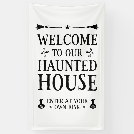 Banderoles Bienvenue Dans Notre Maison Hantée (Vertical)