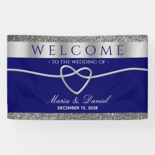 Banderoles Bienvenue de mariage bleu royal
