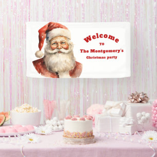 Banderoles Bienvenue de Noël rétro à la fête du Père Noël