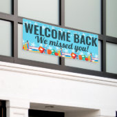 Banderoles Bienvenue de retour nous vous avons manqué élèves  (Bâtiment extérieur)