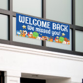 Banderoles Bienvenue de retour nous vous avons manqué élèves  (Bâtiment extérieur)