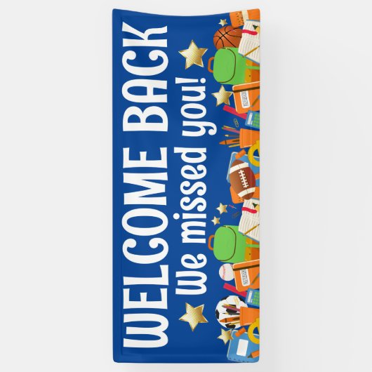 Banderoles Bienvenue de retour nous vous avons manqué élèves  (Vertical)