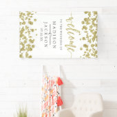 Banderoles Bienvenue du Mariage Confetti Blanc & Or (En situation)