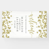 Banderoles Bienvenue du Mariage Confetti Blanc & Or (Horizontal)