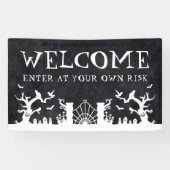 Banderoles Bienvenue Entrez À Vos Propres Risques Halloween (Horizontal)