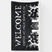 Banderoles Bienvenue Entrez À Vos Propres Risques Halloween (Vertical)