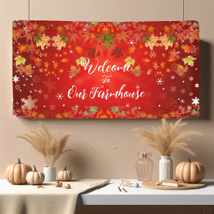 Banderoles Bienvenue Farmhouse Couleur automne Maple Leaf Aut