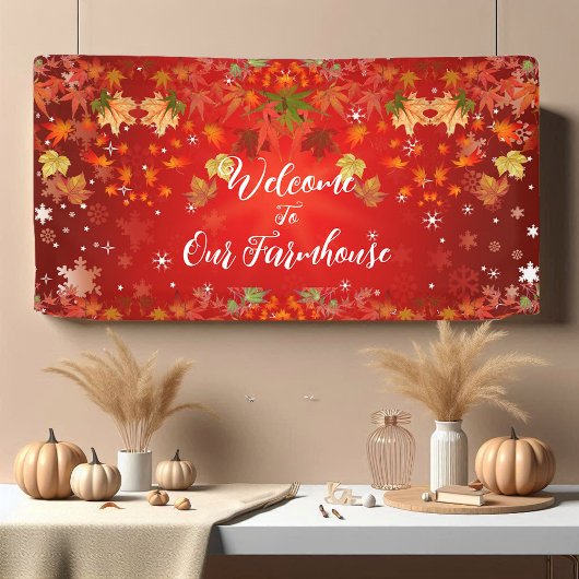 Banderoles Bienvenue Farmhouse Couleur automne Maple Leaf Aut