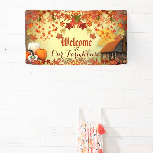 Banderoles Bienvenue Ferme Citrouille Patch Maple Leave Autom (Insitu)