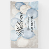 Banderoles Bienvenue Fête de Ballons Rose Blanc Aquarelle Mig (Vertical)