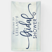 Banderoles Bienvenue Fête des mariées d'aquarelle marine (Vertical)