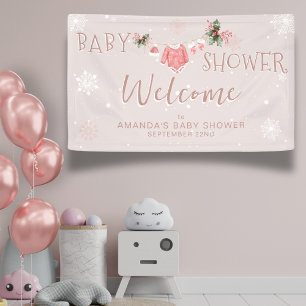 Banderoles Bienvenue hiver Il fait froid Baby shower extérieu