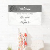 Banderoles Bienvenue Mariage Banner Owls Love (En situation)