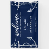 Banderoles Bienvenue Mariage d'Ancres nautiques (Vertical)