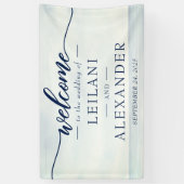Banderoles Bienvenue Mariage d'aquarelle marine (Vertical)