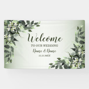 Banderoles Bienvenue Mariage Fête de la verdure Feuilles flor