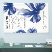 Banderoles Bienvenue Navy Bow Coquette Script Sweet 16 (Salon professionnel)