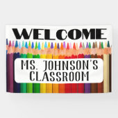 Banderoles Bienvenue Nom de l'enseignant Salle de classe (Horizontal)