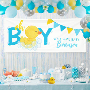 Banderoles Bienvenue Nom du bébé Baby shower de canard en cao