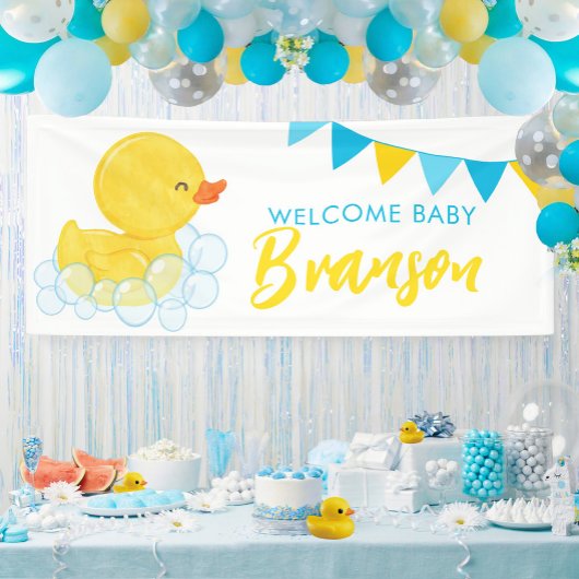 Banderoles Bienvenue Nom du bébé Grand Baby shower de canard 