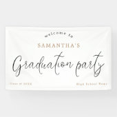 Banderoles Bienvenue Nom du script Année Graduation Party (Horizontal)
