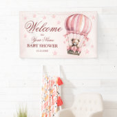 Banderoles Bienvenue Ourson en Peluche Rose Mignon Fête en Mo (En situation)