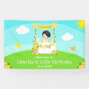 Banderoles Bienvenue pour l'anniversaire du garçon aux cheveu