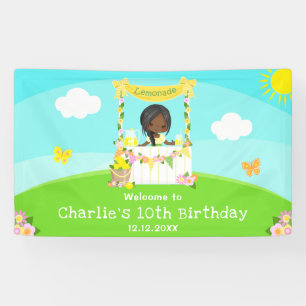 Banderoles Bienvenue pour l'anniversaire d'une fille à la pea