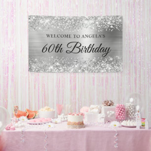 Banderoles Bienvenue pour les 60 ans avec papier d'aluminium