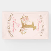 Banderoles Bienvenue Princesse 1er anniversaire (Horizontal)