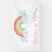 Banderoles BIENVENUE RAINBOW CLOUDS kawaii fête couleurs past (Vertical)