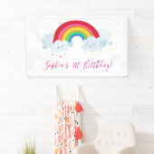 Banderoles BIENVENUE RAINBOW CLOUDS kawaii fête couleurs vive (En situation)