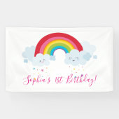 Banderoles BIENVENUE RAINBOW CLOUDS kawaii fête couleurs vive (Horizontal)