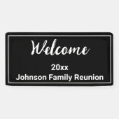 Banderoles Bienvenue Réunion de famille de Noir et Blanc (Horizontal)