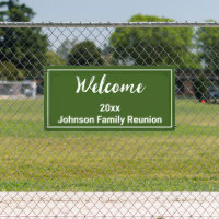Bienvenue Réunion de famille Green and White Name