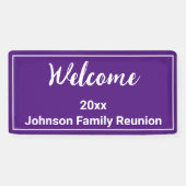 Banderoles Bienvenue Réunion de famille Royal Purple et White (Horizontal)