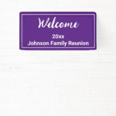 Banderoles Bienvenue Réunion de famille Royal Purple et White (Insitu)