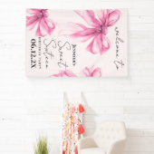 Banderoles Bienvenue Ruban Rose Coquette Script Douce 16 Ans (Insitu)