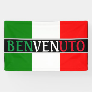 Banderoles Bienvenue sur le drapeau italien